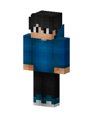 Blue Hoodie Boy skin, 3D preview