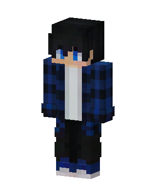Blue Plaid Boy skin, 3D preview