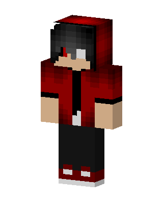 Crimson Hoodie Boy skin, 3D preview