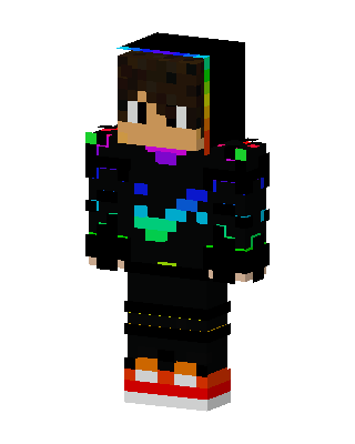 Neon Glitch Hoodie skin, 3D preview
