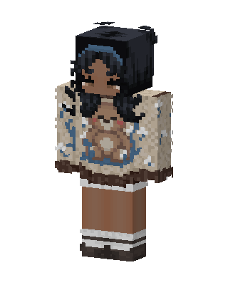 Brown Player Girl skin, 3D preview