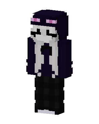 Enderman Hoodie Girl skin, 3D preview