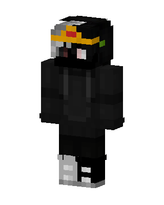 Black Hoodie Boy skin, 3D preview