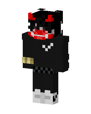 Red Oni Hoodie skin, 3D preview
