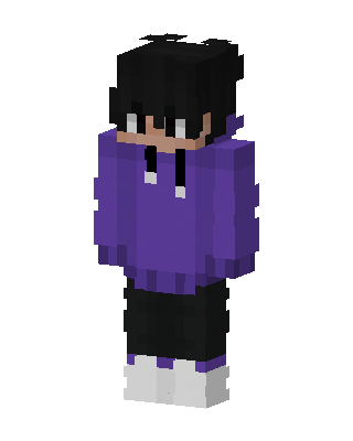 Purple Hoodie Boy skin, 3D preview