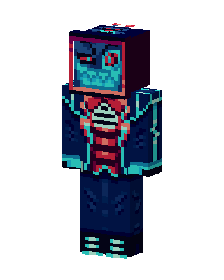 Neon TV Head skin, 3D preview