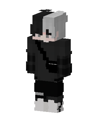 Monochrome Hoodie Boy skin, 3D preview