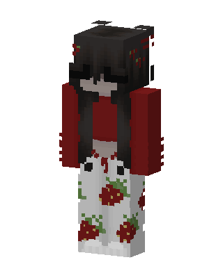 White Dress Girl skin, 3D preview