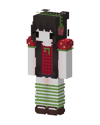 Strawberry Girl skin, 3D preview