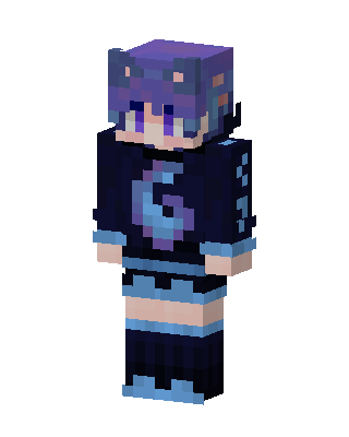 Galaxy Hoodie Girl skin, 3D preview