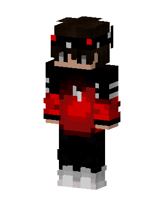 Crimson Hoodie Boy skin, 3D preview