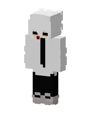 White Hoodie Tie skin, 3D preview