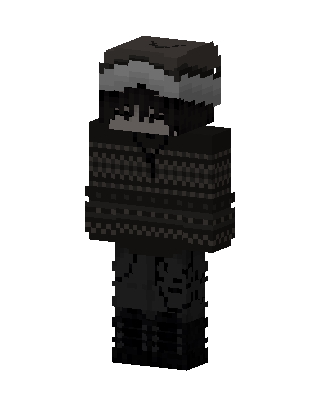 Black Goth Boy skin, 3D preview