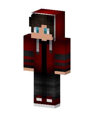 Red Hooded Emo Boy Minecraft skin