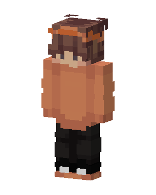 Orange Hoodie Boy skin, 3D preview