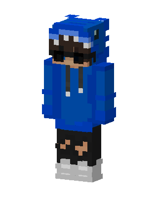 Blue Shark Hoodie skin, 3D preview