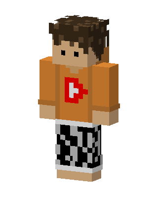 Orange Play Hoodie skin, 3D preview
