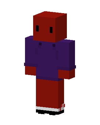 Red Hoodie Guy skin, 3D preview