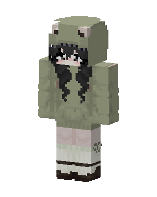 Frog Hoodie Girl skin, 3D preview
