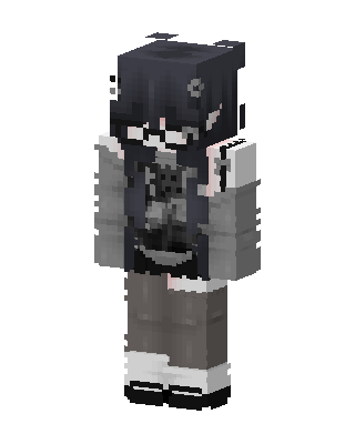 Goth Hoodie Girl skin, 3D preview