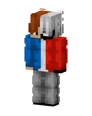 Split Hoodie Boy skin, 3D preview
