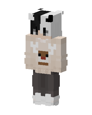 Panda Reindeer Sweater skin, 3D preview