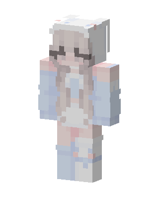 White Anime Girl skin, 3D preview