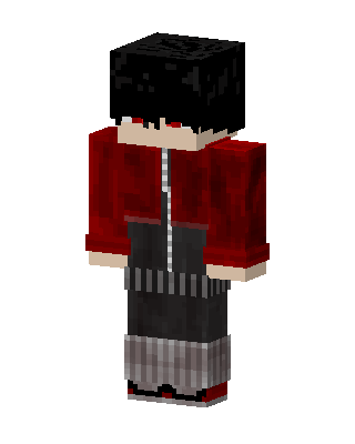 Crimson Hoodie Boy skin, 3D preview