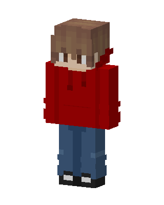 Red Hoodie Boy skin, 3D preview