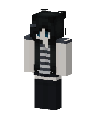 Striped Shirt Girl skin, 3D preview