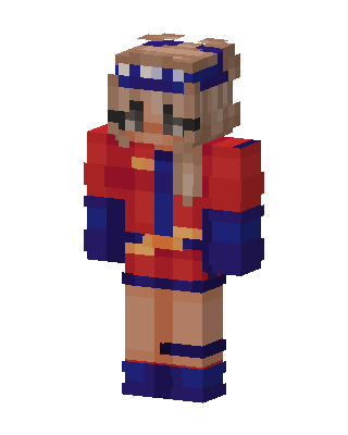 Red Jacket Girl skin, 3D preview
