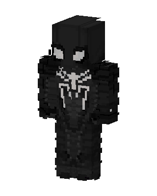 Black Suit Spider-Man skin, 3D preview