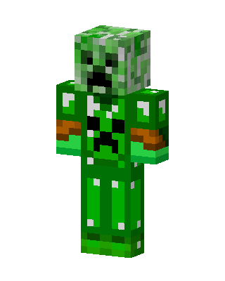Creeper Hoodie skin, 3D preview