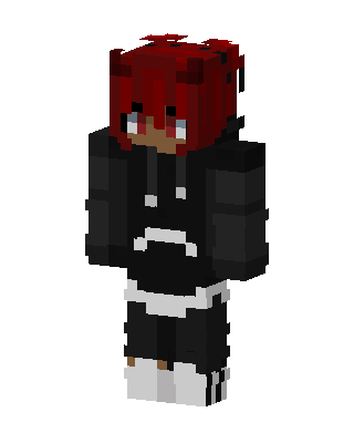Red Hair Hoodie skin, 3D preview