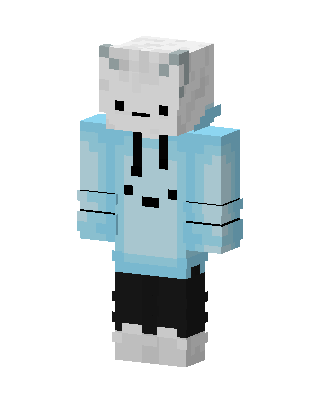 Blue Hoodie Cat skin, 3D preview