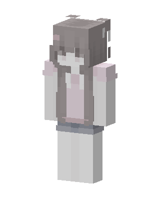 Gray Cutie Girl Minecraft pastel skin
