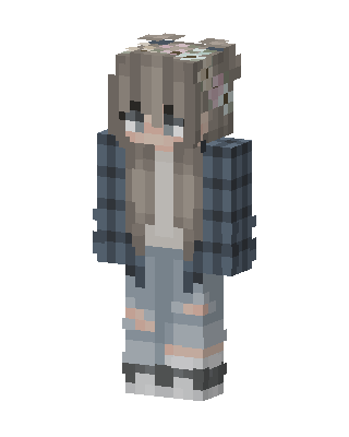 Flower Crown Girl skin, 3D preview