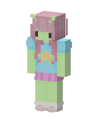 Pastel Frog Girl skin, 3D preview