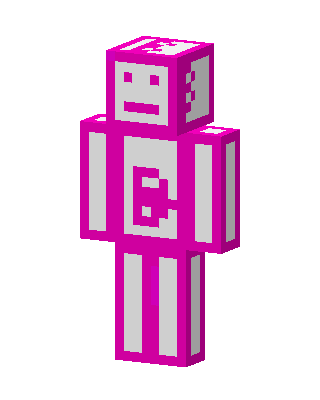 Pink Letter Robot skin, 3D preview