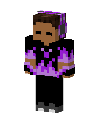 Purple Flame Hoodie skin, 3D preview