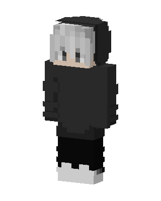 Monochrome Hoodie Boy skin, 3D preview