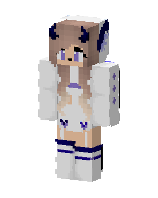 White Anime Girl skin, 3D preview
