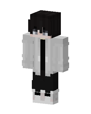 Monochrome Hoodie Boy skin, 3D preview