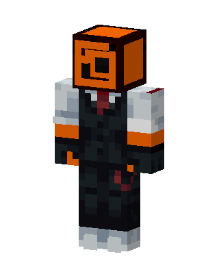 Suited Orange Head Minecraft Halloween skin