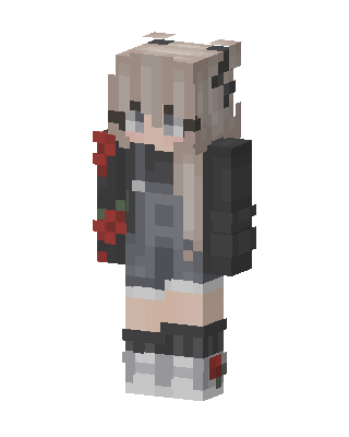 Rose Overalls Girl skin, 3D preview