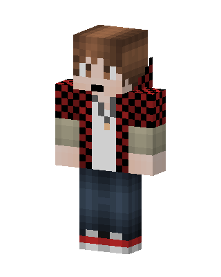 Plaid Hoodie Boy skin, 3D preview