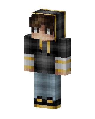 Gold Trim Hoodie skin, 3D preview