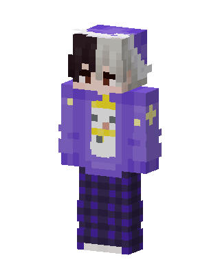 Purple Plaid Hoodie skin, 3D preview
