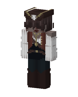 Brown Pirate Girl skin, 3D preview