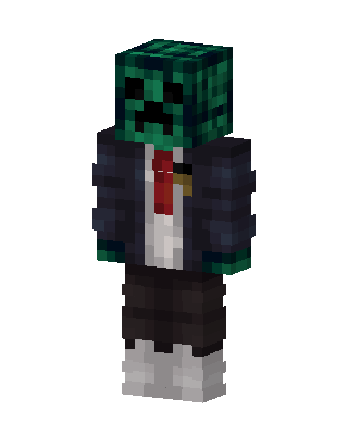 Suited Creeper skin, 3D preview
